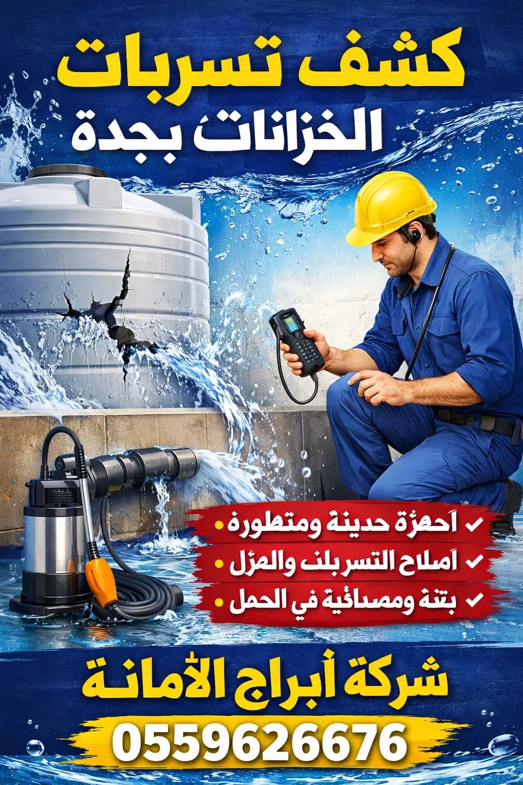 شركه كشف تسربات المياه في جده أفضل شركة كشف تسربات الخزانات بجدة