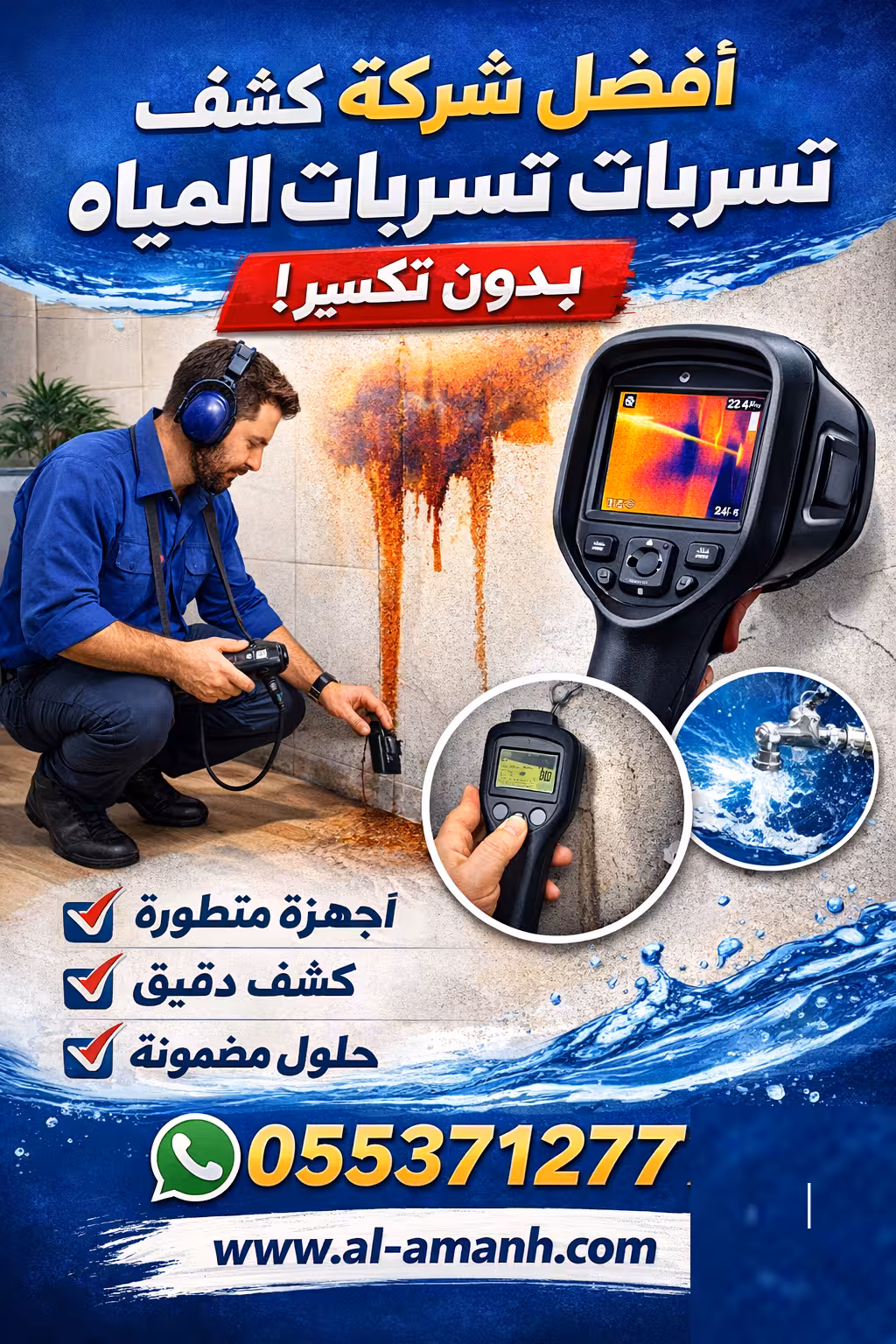 شركه كشف تسربات المياه في جده أفضل شركة كشف تسريب المياه بجده بدون تكسير