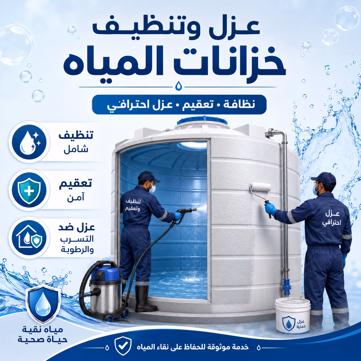شركة عزل وتنظيف خزانات المياه