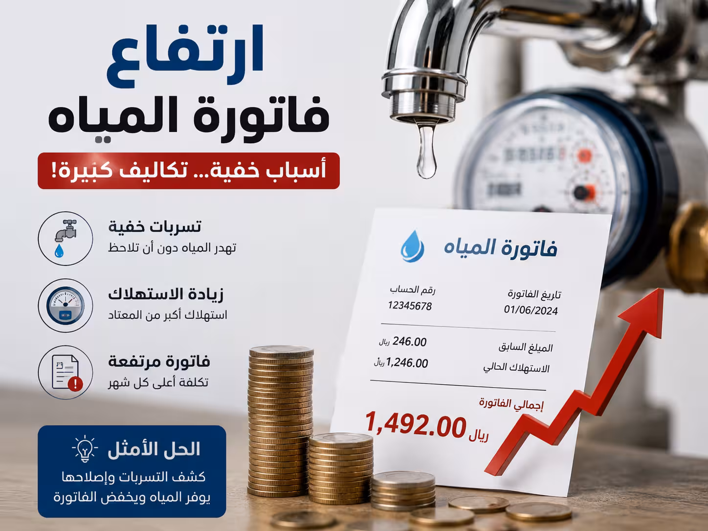 ارتفاع فاتورة المياه بالطائف