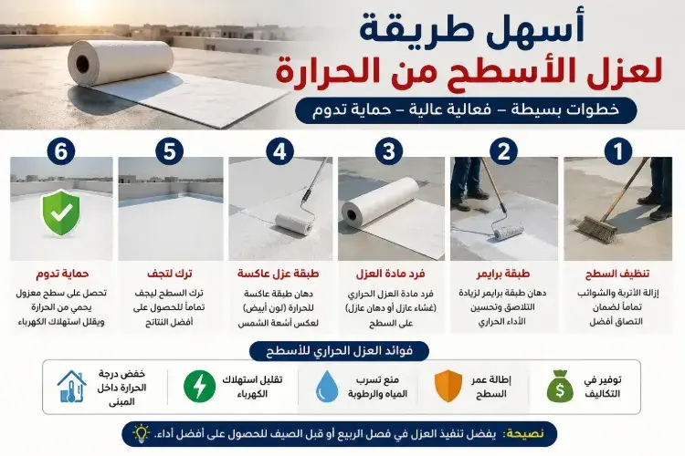 اسهل طريقة لعزل الاسطح من الحرارة