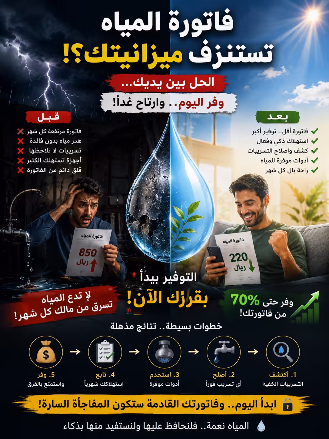 حل ارتفاع فاتوره المياه بجده حل ارتفاع فاتوره المياه بجده