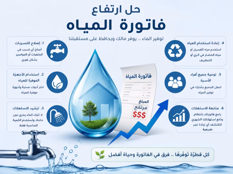 حل ارتفاع فاتوره المياه بجده
