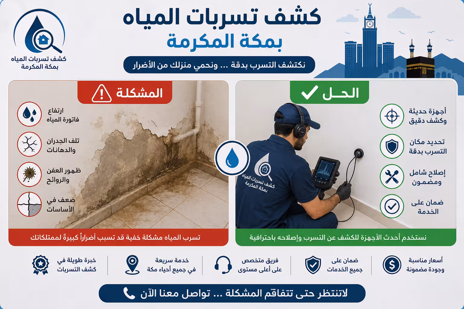 كشف تسربات المياه بمكه كشف تسربات المياه بمكه