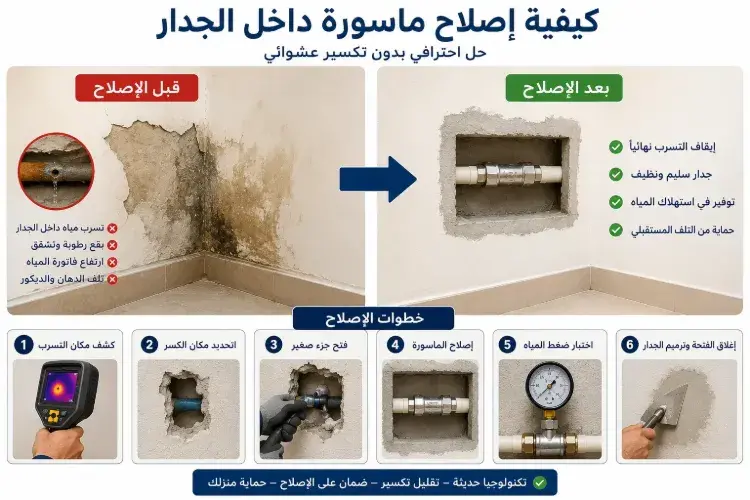 كيفية إصلاح ماسورة داخل الجدار كيفية إصلاح ماسورة داخل الجدار