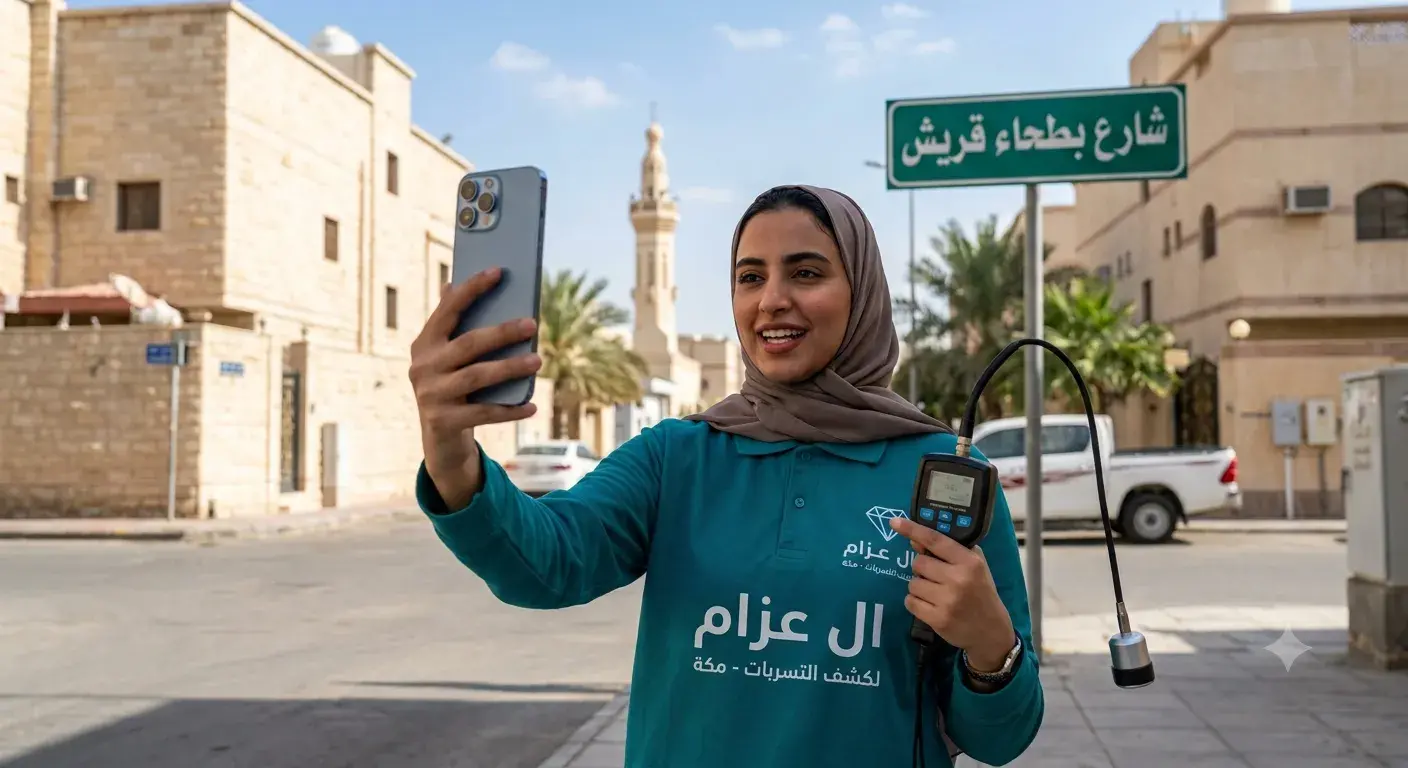 كشف تسربات المياه بطحاء قريش مكة