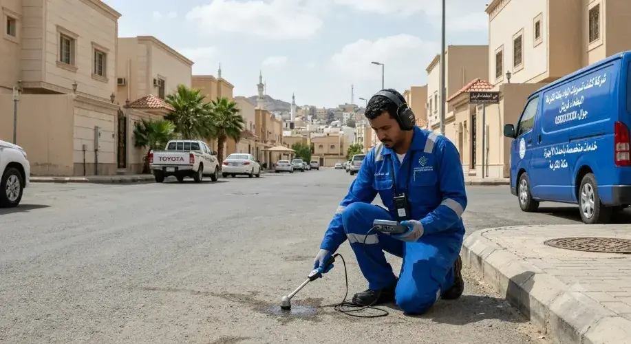 كشف تسربات المياه بطحاء قريش مكة