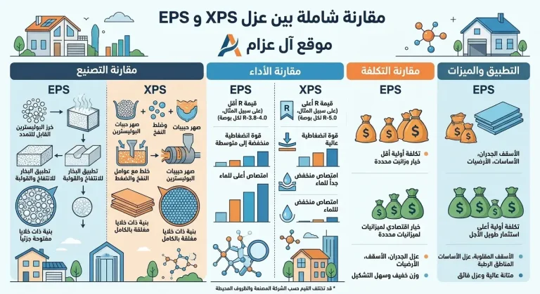 الفرق بين XPS و EPS في العزل: مقارنة التصنيع والتكلفة والأداء